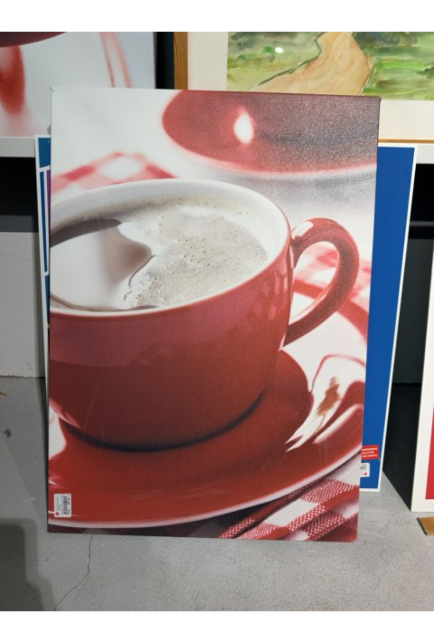 Maleri af kaffekop rød